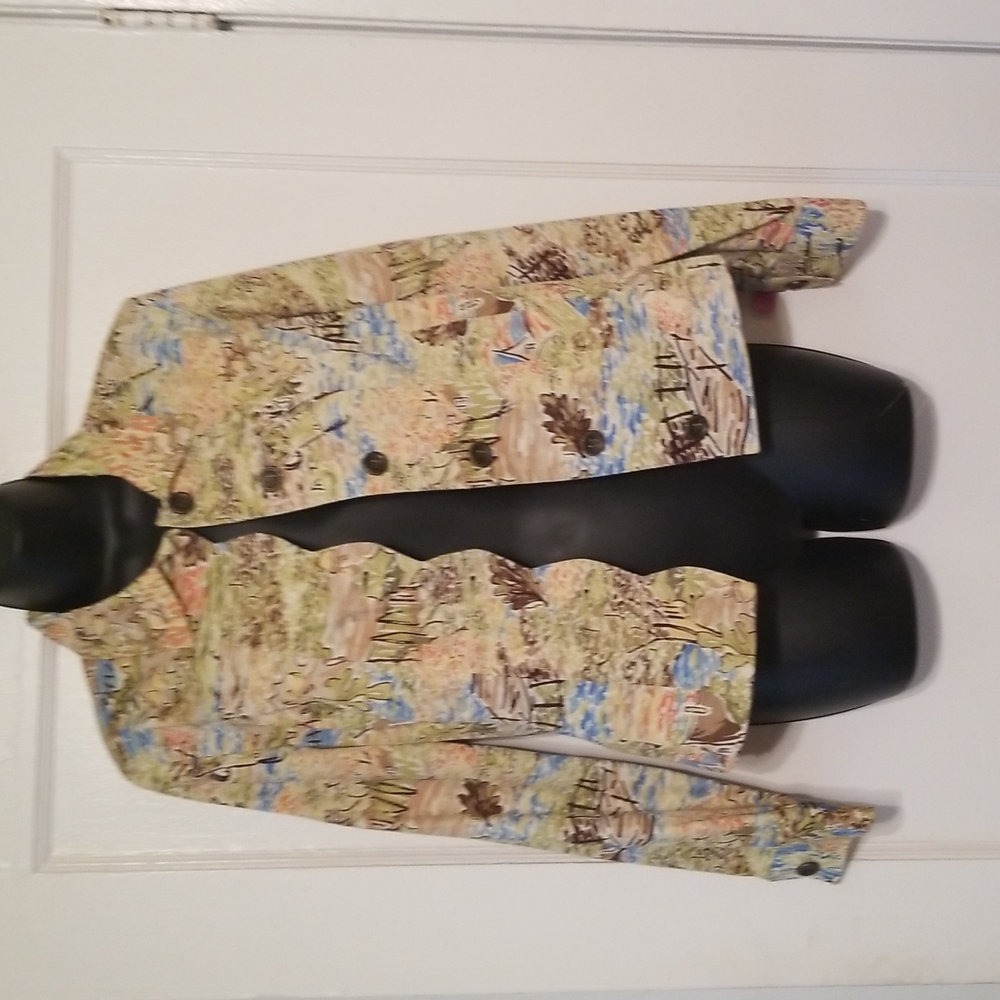 Christopher & Banks Button Down, Stretch Jacket Women Size S - 99% Cotton